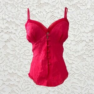 vintage gold label victoria's secret button front tank‎ top bodysuit